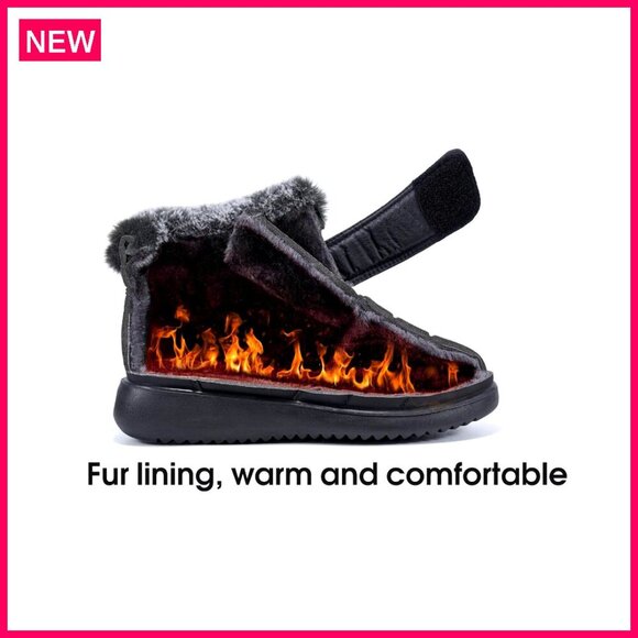 Women's Waterproof Snow Boots Fur Lined Slip On Winter Outdoor - Picture 8 of 8